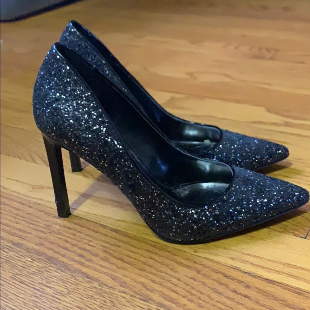 Black Glitter Heels